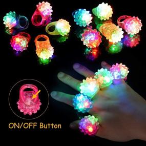 img 1 attached to BATTOP 60 Pack LED Light Up Toys: The Ultimate Glow in the Dark Party Supplies for Adults & Kids - Including 50 Finger Lights, 5 Jelly Rings, and 5 Flashing Glasses!