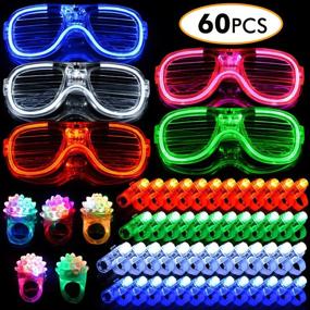 img 4 attached to BATTOP 60 Pack LED Light Up Toys: The Ultimate Glow in the Dark Party Supplies for Adults & Kids - Including 50 Finger Lights, 5 Jelly Rings, and 5 Flashing Glasses!