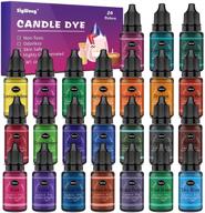 🕯️ candle dye - 24 color liquid candle making dye kit for diy - food grade ingredients - oil-based candle coloring for soy wax, beeswax, gel wax, paraffin wax - each 0.35oz/10ml logo