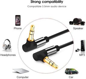 img 2 attached to 🎧 AWINNER 6FT 3.5mm Right Angle Stereo Audio AUX Cable for iPhone, iPad, Smartphones, Tablets, Media Players