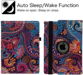 img 2 attached to 360 Degree Rotating iPad Air Case Cover for 2018/2017 iPad 9.7 6th/5th Generation - Auto Wake/Sleep - Compatible with Apple iPad 9.7 Inch 2018/2017 - National Wind Design