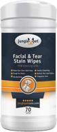 🐶 natural jungle pet facial & tear stain wipes for dogs & cats - gentle cleansing, soap and sulfate free - ideal for everyday use around eyes - fragrance free, 70 count logo