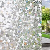 🪞 niviy 3d decorative privacy static clings - non-adhesive window film with pebble pattern for removable glass window covering logo