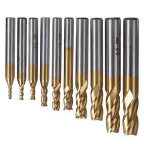 img 2 attached to 🔧 Enhance Your Woodworking with TOPPROS Pack: 4 Flute Titanium Carbide