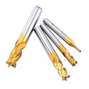 img 1 attached to 🔧 Enhance Your Woodworking with TOPPROS Pack: 4 Flute Titanium Carbide