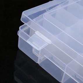 img 1 attached to Clear Hard Plastic Jewelry Storage Box Organizer with 36 Removable Dividers for Easy Organization