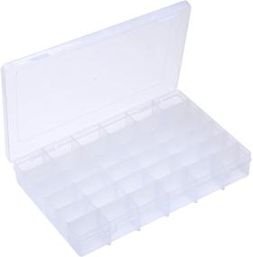 img 4 attached to Clear Hard Plastic Jewelry Storage Box Organizer with 36 Removable Dividers for Easy Organization