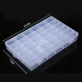 img 3 attached to Clear Hard Plastic Jewelry Storage Box Organizer with 36 Removable Dividers for Easy Organization