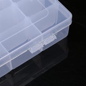 img 2 attached to Clear Hard Plastic Jewelry Storage Box Organizer with 36 Removable Dividers for Easy Organization