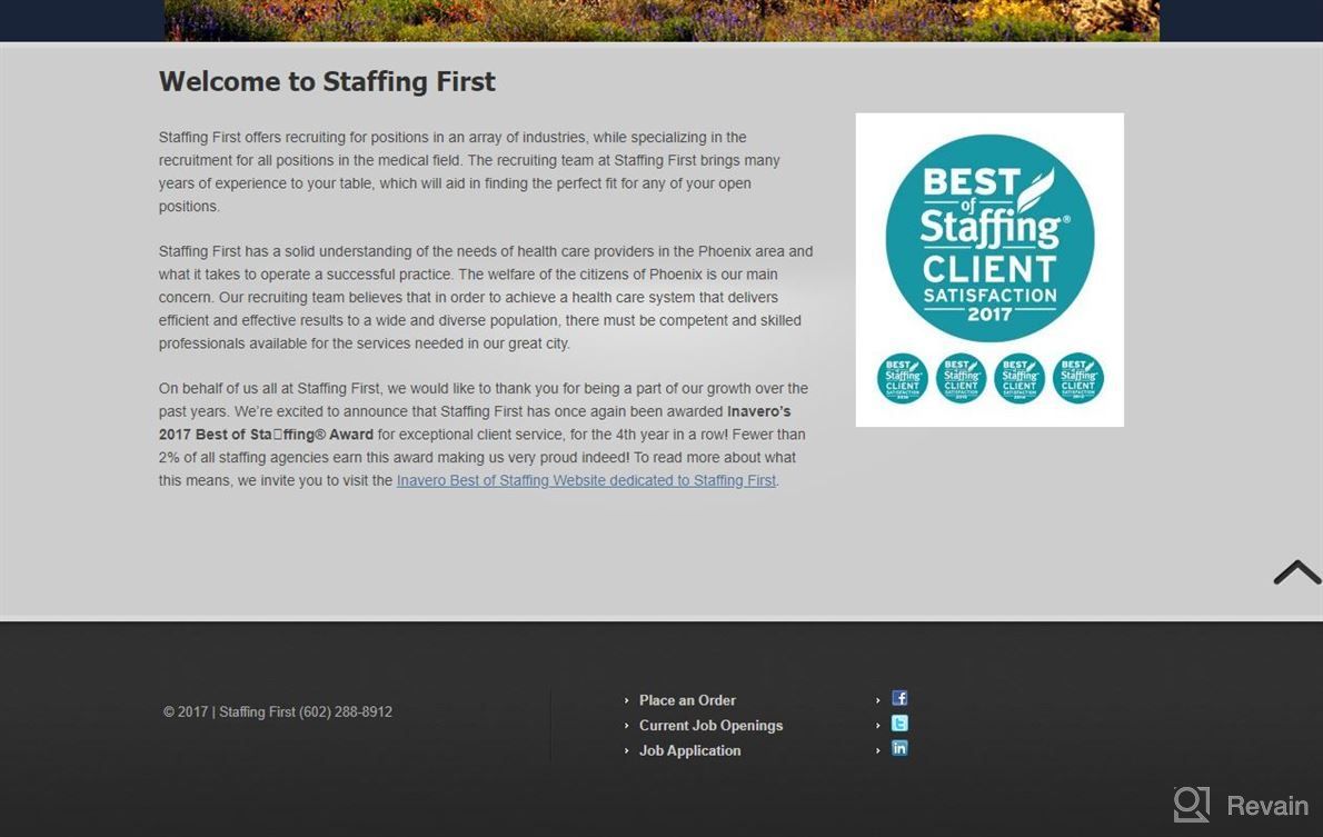 img 1 attached to Staffing First review by Jared Bradford