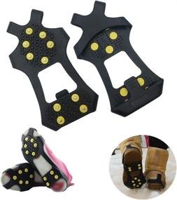 img 4 attached to ❄️ AGOOL Ice Cleats Snow Traction Crampons for Shoes and Boots - Non-Slip Overshoes for Walking on Snow and Ice with Rubber Walking Cleats - Anti Slip Crampons