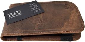 img 1 attached to 📝 Honey Bourbon Handmade Rustic Leather and Waxed Canvas Golf Performance Scorecard Holder by Hide & Drink