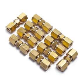 img 3 attached to 🔩 LTWFITTING 3/16-Inch OD Compression Union, Pack of 10: High-Quality Brass Compression Fittings for Secure Plumbing Connections