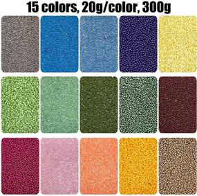 img 1 attached to 🌈 OLYCRAFT 300g Iridescent Glass Bubble Beads - Ideal for Resin Crafting & Nail Arts - 0.6~0.8mm Size - Micro Caviar Beads - Water Droplets Bubble Beads - 15 Vibrant Colors