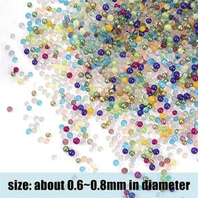 img 3 attached to 🌈 OLYCRAFT 300g Iridescent Glass Bubble Beads - Ideal for Resin Crafting & Nail Arts - 0.6~0.8mm Size - Micro Caviar Beads - Water Droplets Bubble Beads - 15 Vibrant Colors