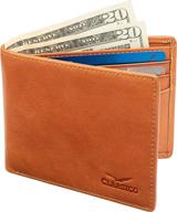 👝 stylish & secure: bifold blocking genuine leather wallet logo