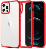 spigen ultra hybrid designed for iphone 12 pro max case (2020) - red logo