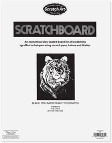 img 3 attached to 🎨 Melissa & Doug Scratch Art Scratchboard - Black Coated 12 pt 11 x 14 (Pack of 12)