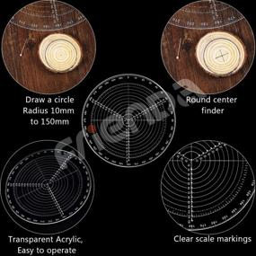 img 1 attached to 🔍 11.8 Inch Round Center Finder Compass Lathe Centering Tool Circle Gauge for Drawing Circles, Lathe Work, Woodturning, and Round Template with Clear Acrylic for Accurate Circle Diameter Measurements