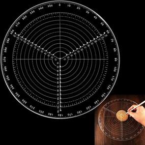 img 4 attached to 🔍 11.8 Inch Round Center Finder Compass Lathe Centering Tool Circle Gauge for Drawing Circles, Lathe Work, Woodturning, and Round Template with Clear Acrylic for Accurate Circle Diameter Measurements