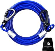 chew proof dog tie out cable for large dogs, 30/50ft heavy duty dog runner for yard, durable dog leads for outside yard or camping - supports up to 125lbs logo