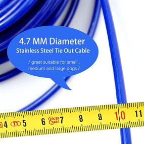 img 3 attached to Chew Proof Dog Tie Out Cable for Large Dogs, 30/50FT Heavy Duty Dog Runner for Yard, Durable Dog Leads for Outside Yard or Camping - Supports up to 125lbs