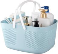 🚿 large capacity shower caddy basket with handles and drainage - blue, portable plastic organizer for bathroom, college dorm essentials, kitchen, camp, gym logo