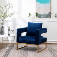 stylish and comfortable roundhill furniture lenola upholstered accent arm chair in beautiful blue hue логотип