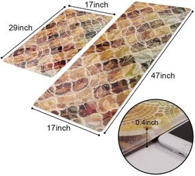 img 1 attached to 🔝 LEEVAN Kitchen Rug Set - 2 Piece PVC Leather Anti Fatigue Comfort Heavy Duty Standing Mat: Waterproof, Oil Proof, Non-Skid Rubber Back, Washable Doormat for Kitchen and Bathroom Floors