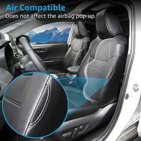 img 2 attached to 🚗 Waterproof Leather Seat Covers for Toyota RAV4 XLE 2019-2022 - Custom Front & Rear Seat Protectors, Interior Accessories