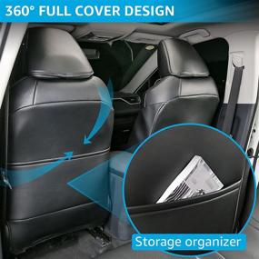 img 1 attached to 🚗 Waterproof Leather Seat Covers for Toyota RAV4 XLE 2019-2022 - Custom Front & Rear Seat Protectors, Interior Accessories