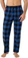 👖 cozy flannel bottoms with pockets and drawstring: perfect men's clothing for sleep & lounge by lapasa logo