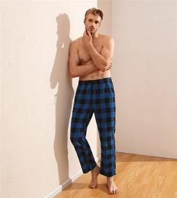 img 2 attached to 👖 Cozy Flannel Bottoms with Pockets and Drawstring: Perfect Men's Clothing for Sleep & Lounge by LAPASA