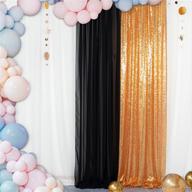 📷 2ftx7ft gold sequin panel photo backdrop - ideal for photo booth, christmas sequin curtain, background - 1pc backdrop logo