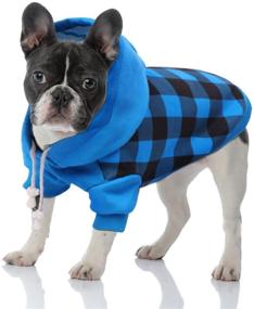 img 4 attached to 🐶 Classic Plaid Dog Hoodie: Leash-friendly, Warm & Stylish Pet Jacket for Small to Medium Sized Puppies – Autumn/Winter Collection