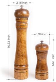 img 1 attached to 🔪 LyuSan 5-inch Salt and Pepper Mill Set - Ceramic Rotor, Adjustable Coarseness, Pepper Grinders for Wood