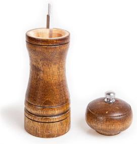 img 2 attached to 🔪 LyuSan 5-inch Salt and Pepper Mill Set - Ceramic Rotor, Adjustable Coarseness, Pepper Grinders for Wood