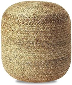 img 4 attached to 🪑 Hand Woven Braided Jute Pouf Ottoman: Comfy Footrest & Rustic Farmhouse Décor for Living Room, Bedroom, and Kids Room - Natural Jute, 16”x16”x18”