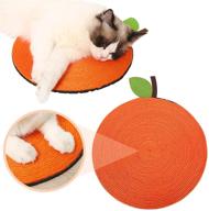 🐱 urijk cat scratcher pad mat – sisal cat scratching mat: orange cat rug for indoor cats, handmade, protects carpets/sofas, non-slip bottom logo