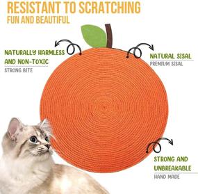 img 3 attached to 🐱 URIJK Cat Scratcher Pad Mat – Sisal Cat Scratching Mat: Orange Cat Rug for Indoor Cats, Handmade, Protects Carpets/Sofas, Non-Slip Bottom