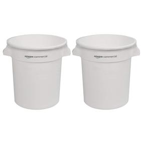 img 4 attached to AmazonCommercial 10 Gallon Heavy Duty Round Trash/Garbage Can, White, 2-pack: Durable and Efficient Waste Disposal Solution