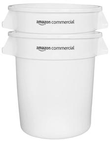 img 3 attached to AmazonCommercial 10 Gallon Heavy Duty Round Trash/Garbage Can, White, 2-pack: Durable and Efficient Waste Disposal Solution