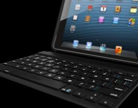 img 1 attached to 📱 Enhanced Black ZAGG Folio Case with Backlit Bluetooth Keyboard for 1st Generation Apple iPad Mini