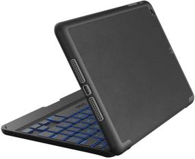 img 2 attached to 📱 Enhanced Black ZAGG Folio Case with Backlit Bluetooth Keyboard for 1st Generation Apple iPad Mini
