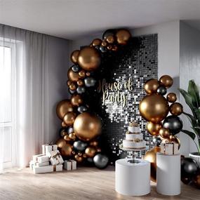 img 2 attached to ✨ Sparkle and Shine: HOUSE OF PARTY Round Shimmer Panels (Pack of 24), Black Sequin Shimmer Wall Backdrop Decoration Panels for Unforgettable Celebrations
