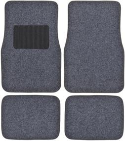 img 4 attached to BDK MotorTrend Premium Thick Plush Carpet Car Ridged Floor Mats (0