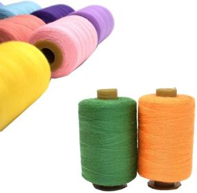 img 3 attached to Polyester Sewing Thread - 1000 Yards, 24 Colors for Machine and Hand Stitching, Ideal for Industrial Sewing Purposes