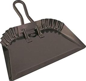 img 1 attached to Edward Tools 12-Inch Heavy Duty Powder Coated Steel Black Metal Dustpan - Chip Resistant with Precision Edge for Small Item Sweeping - Loop Handle for Comfort and Hanging - 1 Pack