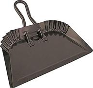 edward tools 12-inch heavy duty powder coated steel black metal dustpan - chip resistant with precision edge for small item sweeping - loop handle for comfort and hanging - 1 pack logo