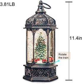 img 3 attached to 🎅 SUNFACE 11-Inch Rotating Christmas Snow Globe Musical Water Lantern Light with Christmas Trees